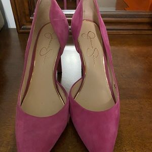 8.5 hot pink suede pumps Jessica Simpson